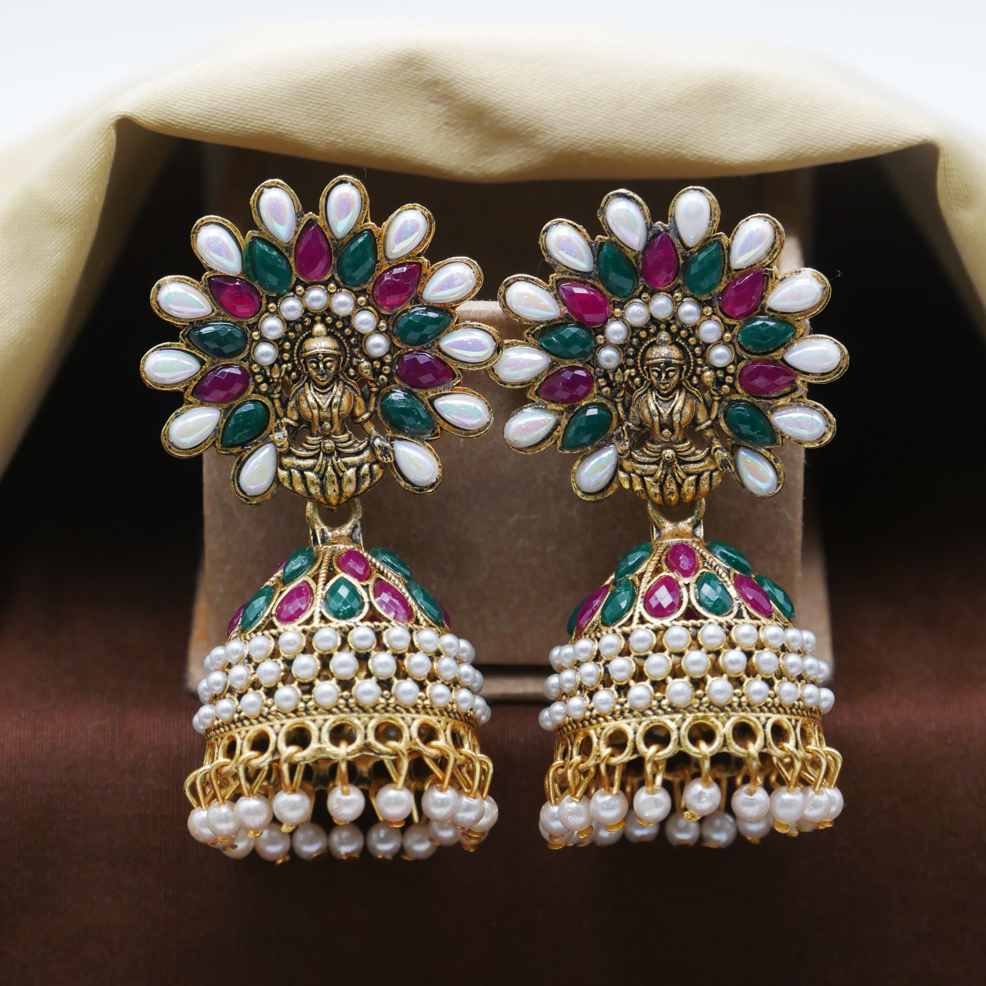 Casual Earrings for Girls: White Pearl Jhumka Earrings.