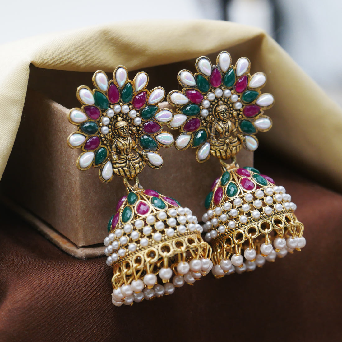 Casual Earrings for Girls: White Pearl Jhumka Earrings.